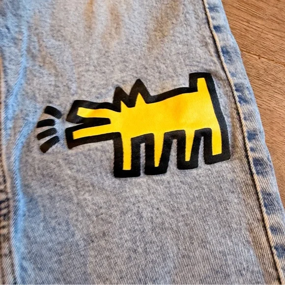 Keith Haring kids Graphic wide leg Jeans - Picture 3 of 7